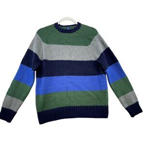 Gap Striped Wool Blend Sweater Size S Blue/Gray/Green Striped
